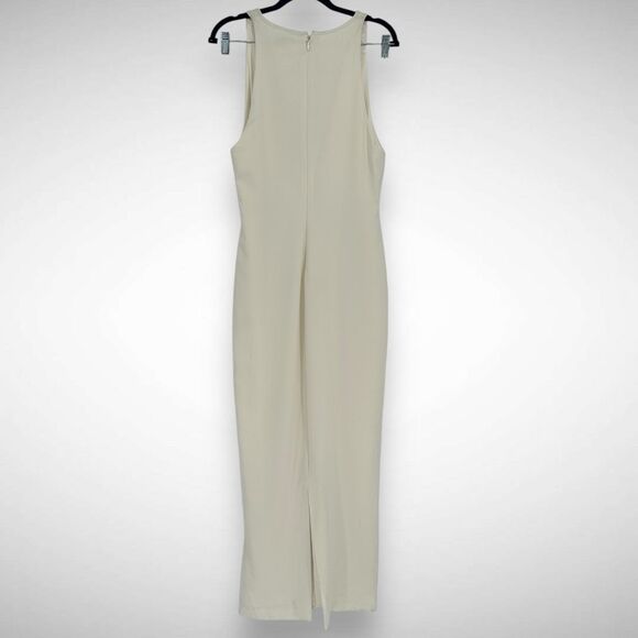 House of CB Eleanora Ivory Plunge Neck Bridal Maxi Dress Size Large Cocktail - Picture 5 of 13